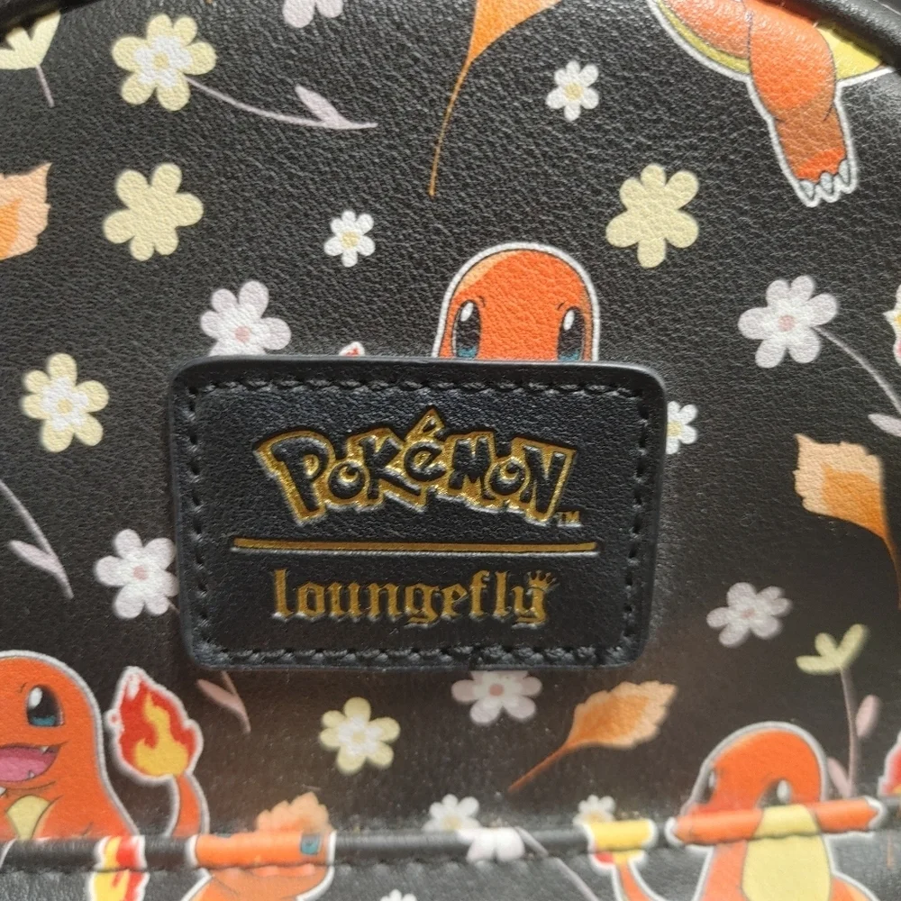Loungefly Pokemon Charmander Black and Orange Mini Backpack